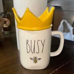 Rae Dunn Yellow Crown Mug with Bee Design